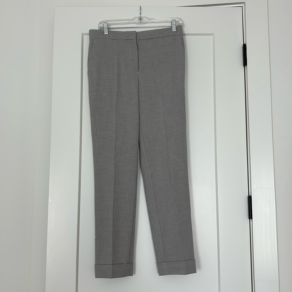 Ann Taylor Grey/White Houndstooth Ankle Pants